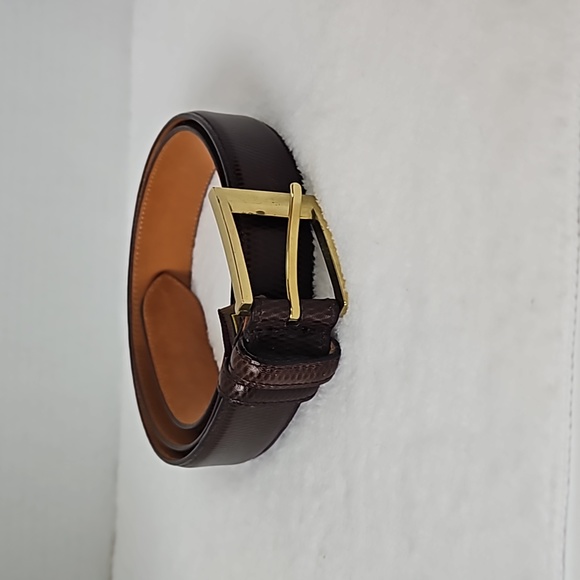 Trafaligar | Men's Embossed Brown Italian Calfskin Leather Belt Sz 36 - Picture 1 of 10